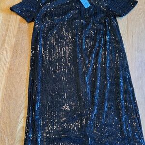 LOFT Midnight Black Sequin Dress